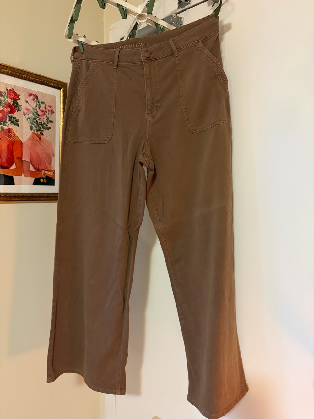 American Eagle Dreamy Drape Stretch High-Waisted Baggy Wide-Leg Pants